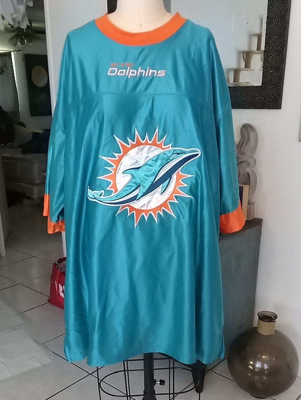 NFL Miami Dolphins Teal and Orange Short Sleeve Jersey